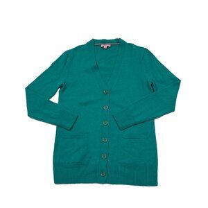 Lilly Pulitzer 100% Cashmere Cardigan Sweater Small Green Blue Teal Button Up